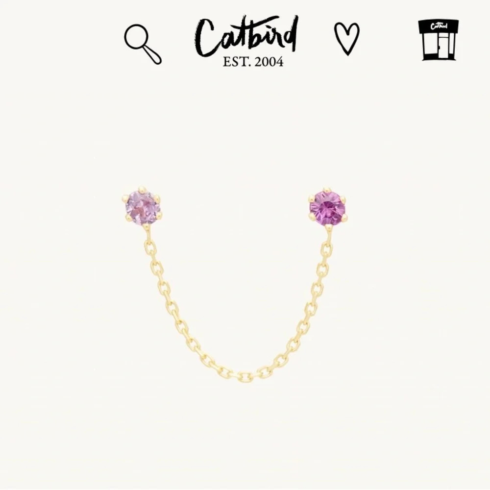 Double Pink Sapphire Draped Earring - Picture 1 of 6